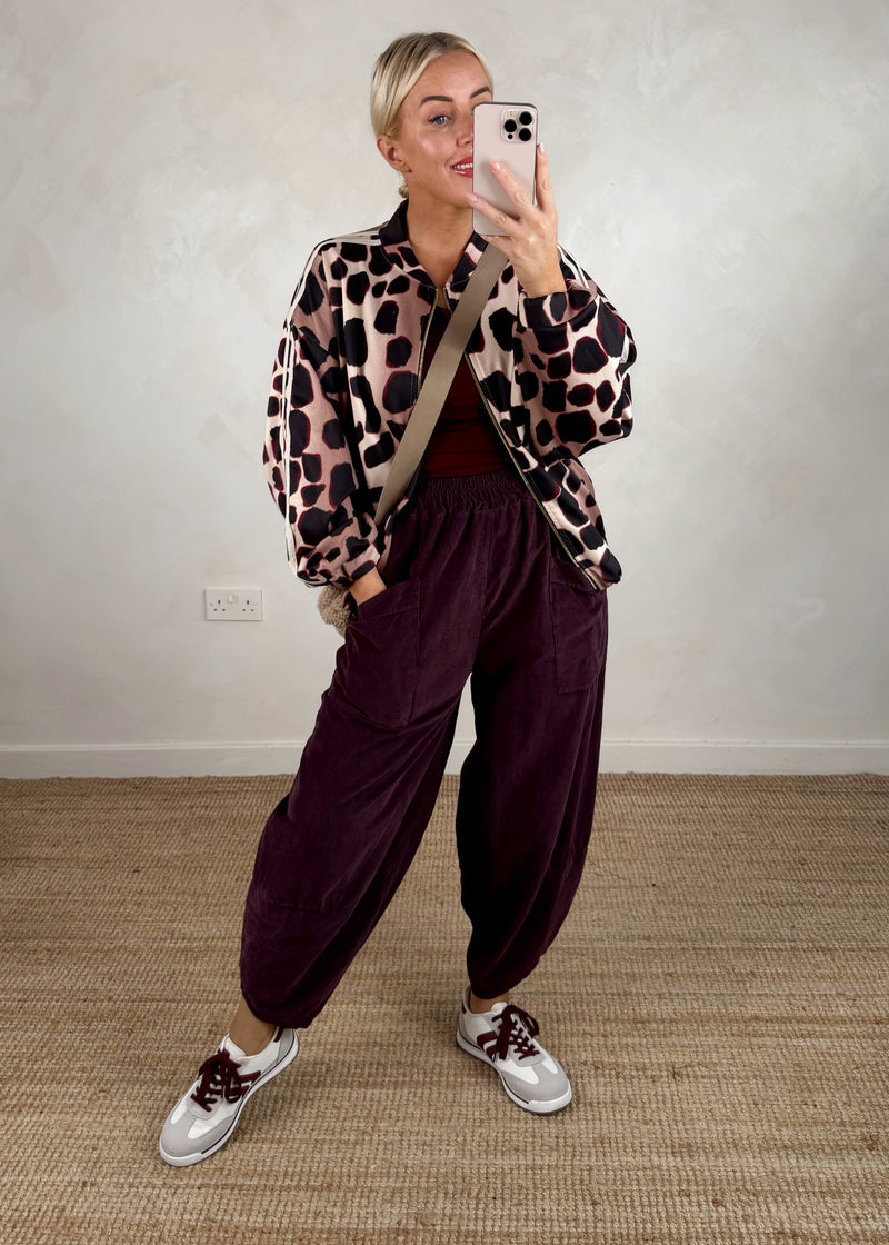 2 stripe bomber jacket - Mocha
