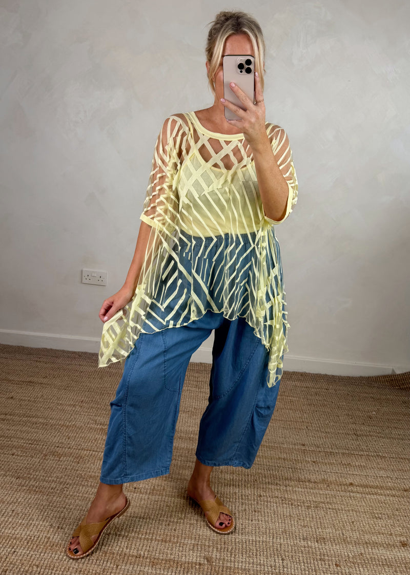 Nikki 2 layer top - lemon