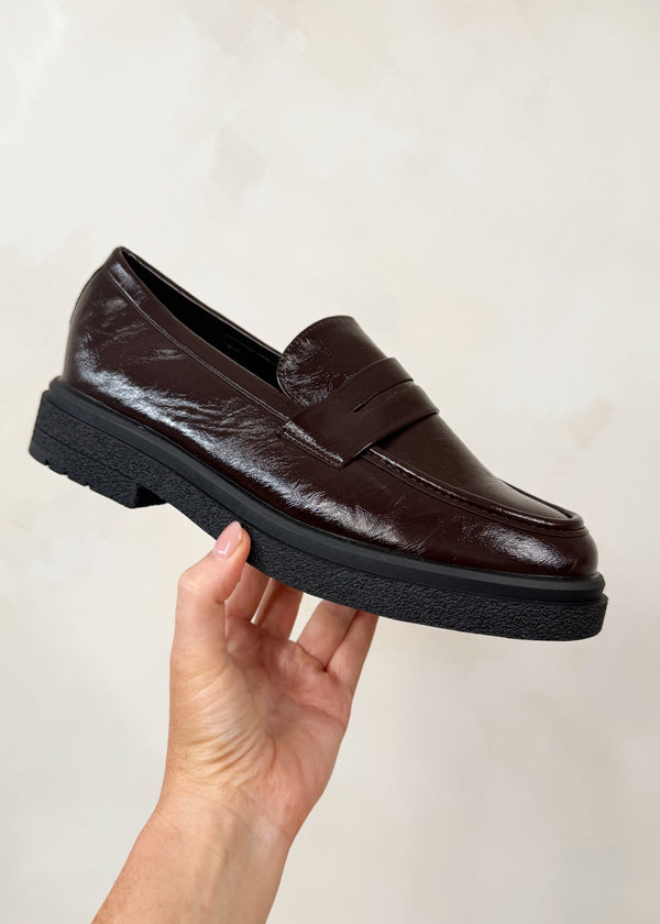 Candace patent loafer - chocolate