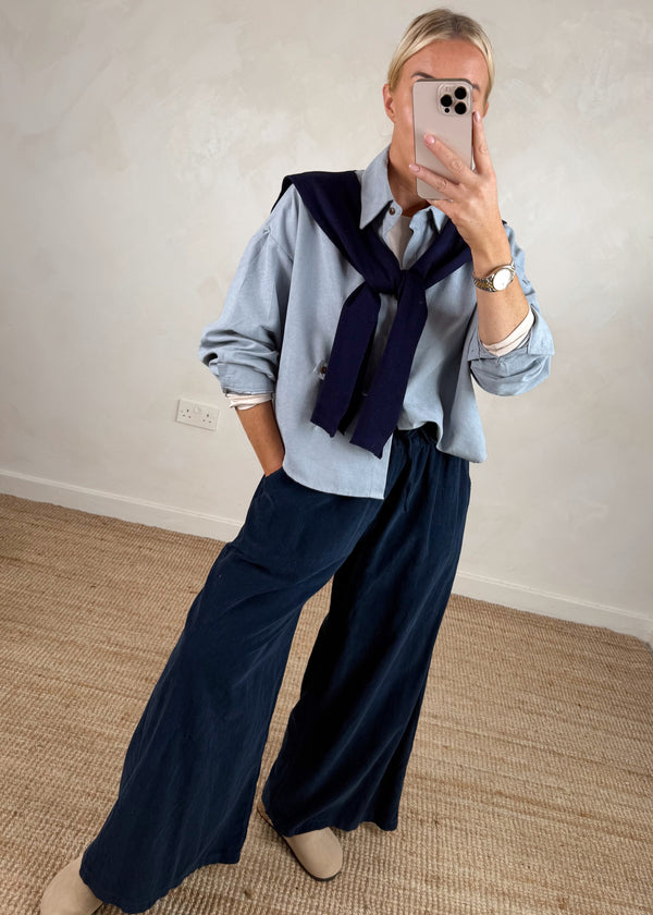 Heritage double shirt knit - blue