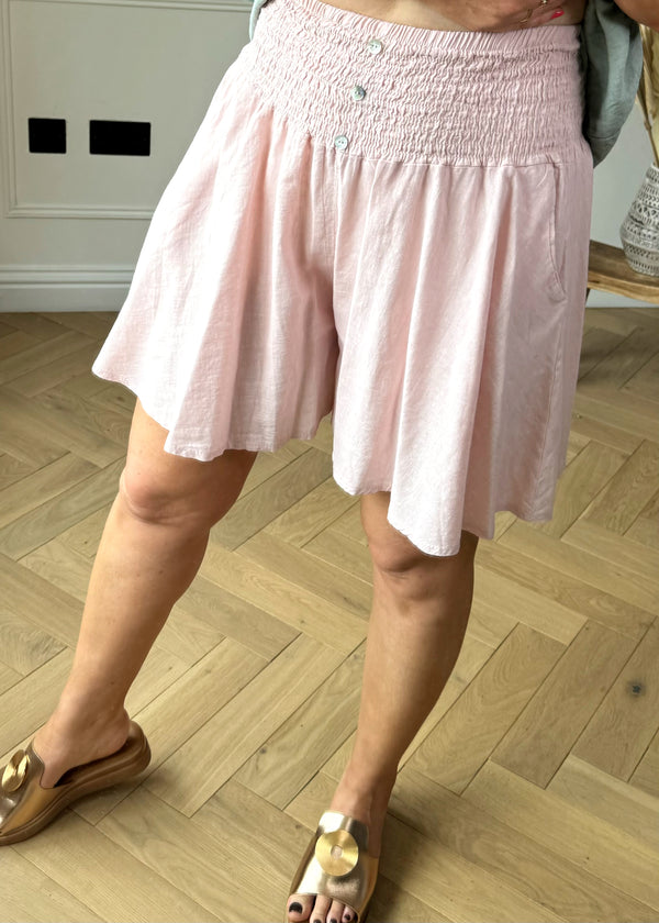 Tropez linen shorts - blush