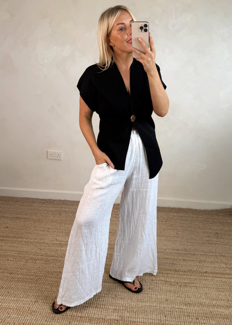 Betsy linen trouser - white