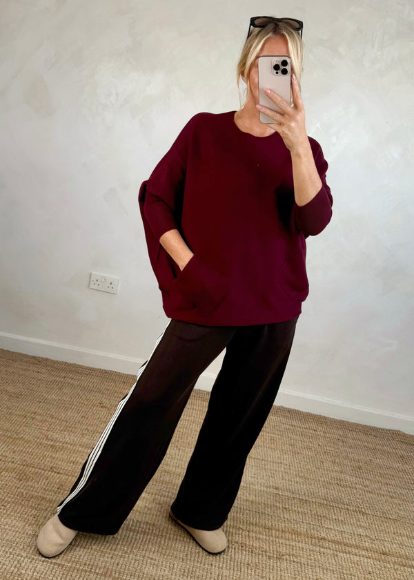 Ingrid pocket knit - Merlot