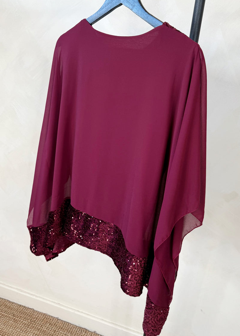 Dasher sequin blouse - merlot