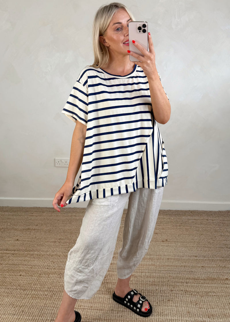 Charlie striped tee - navy