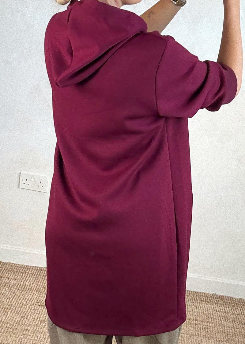 Kent longline hoodie - damson