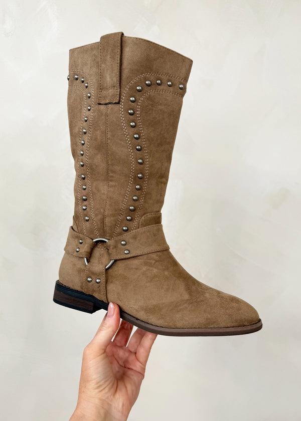 Dusty studded boots - mink