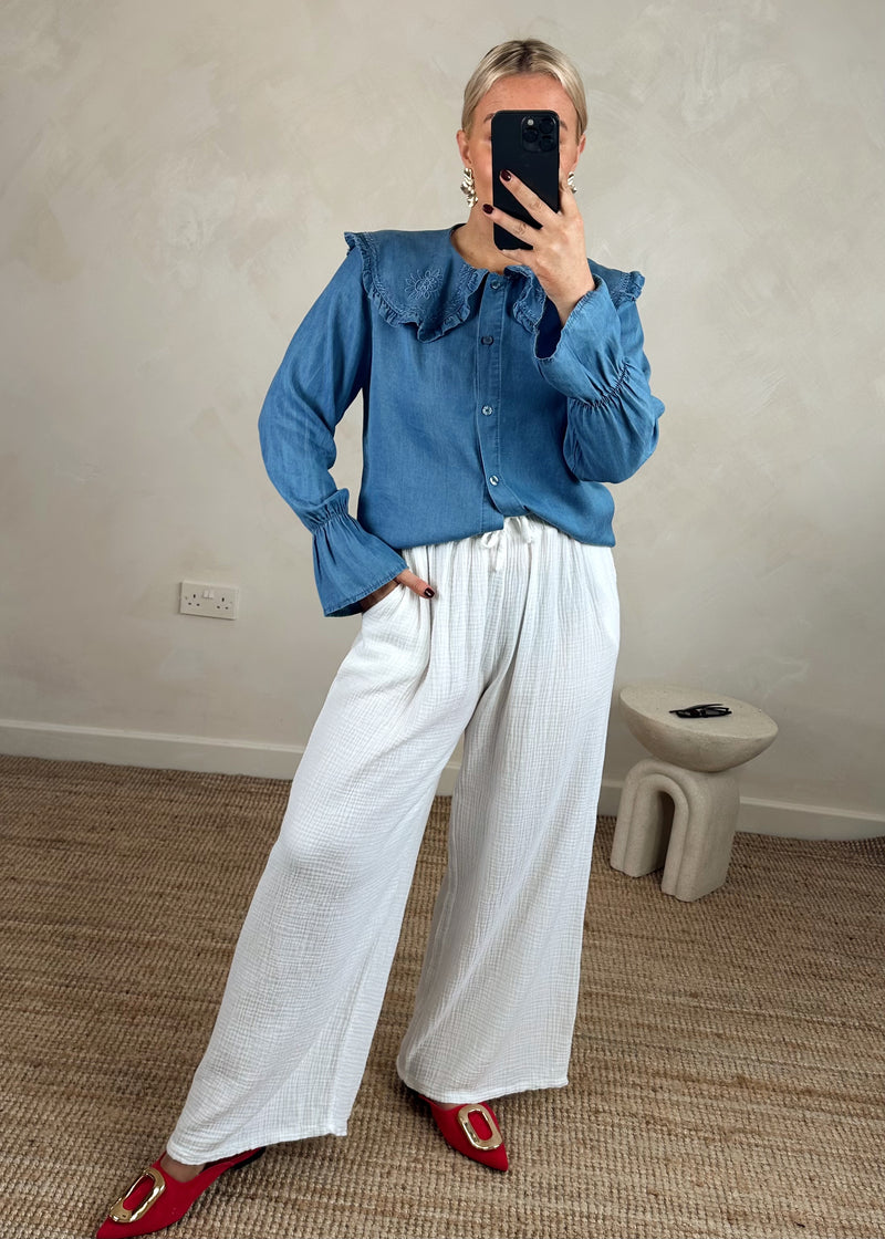 Mabel denim blouse