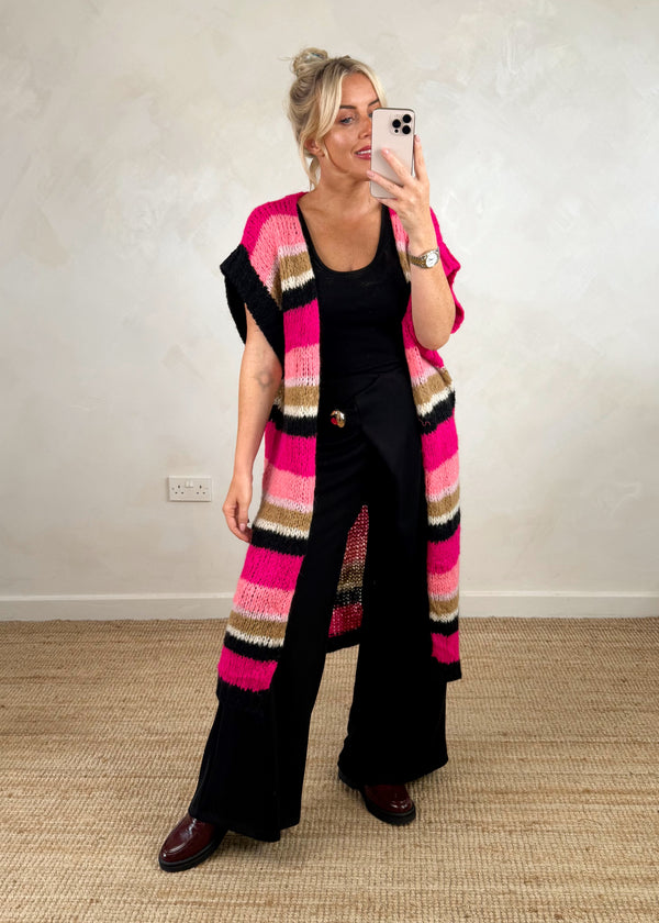 Geri striped cardigan - pink