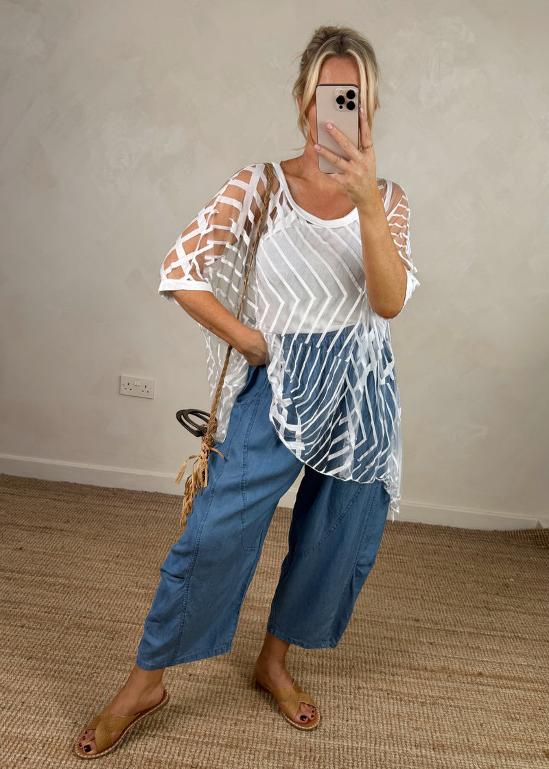 Nikki 2 layer top - white