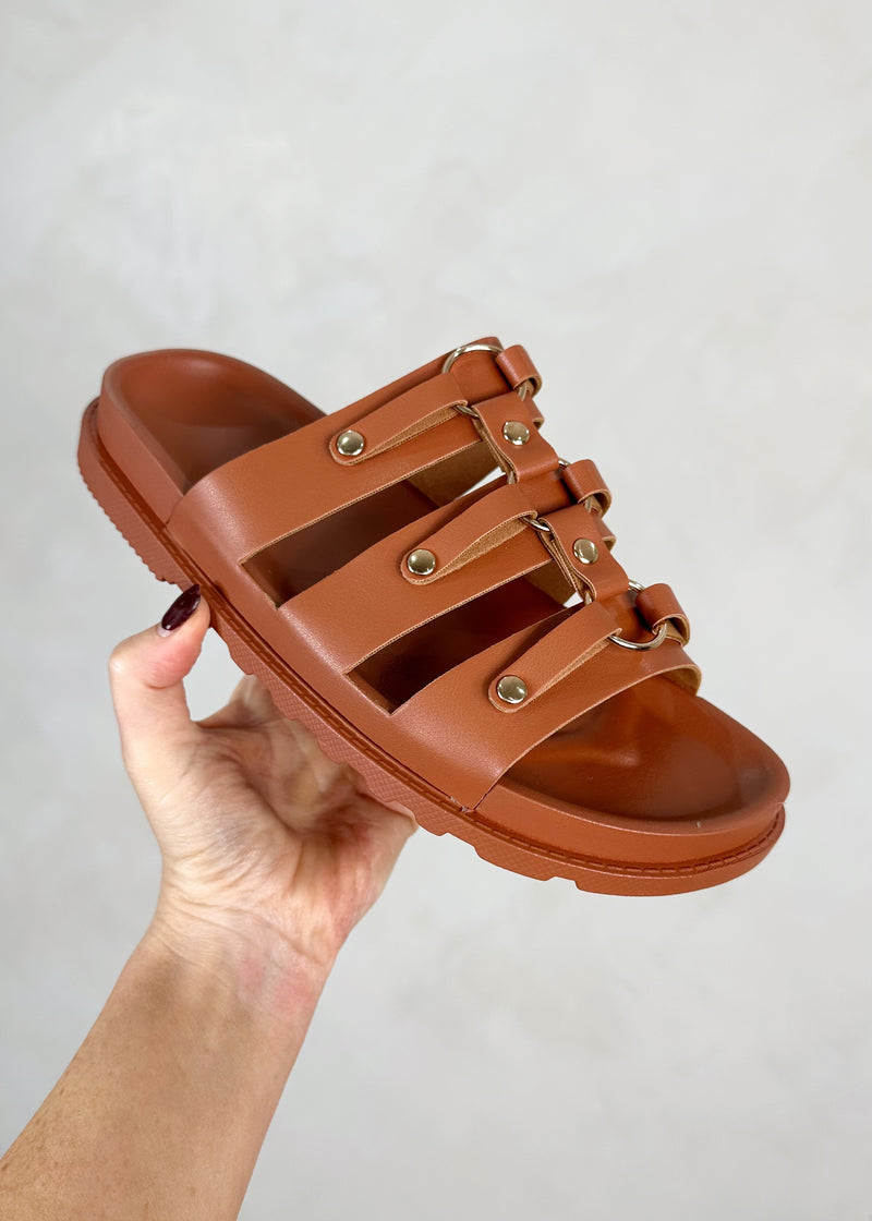 Caged sandal - tan