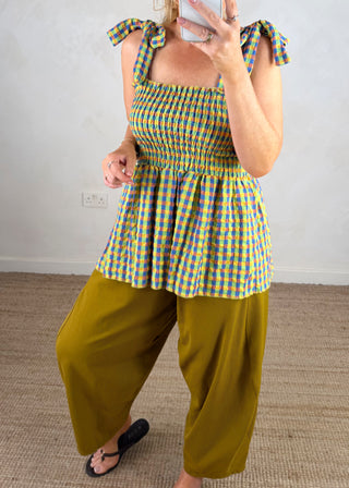 Elsie checked tie top - three
