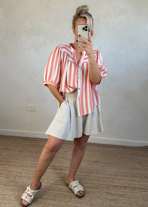 Regatta striped top - rose