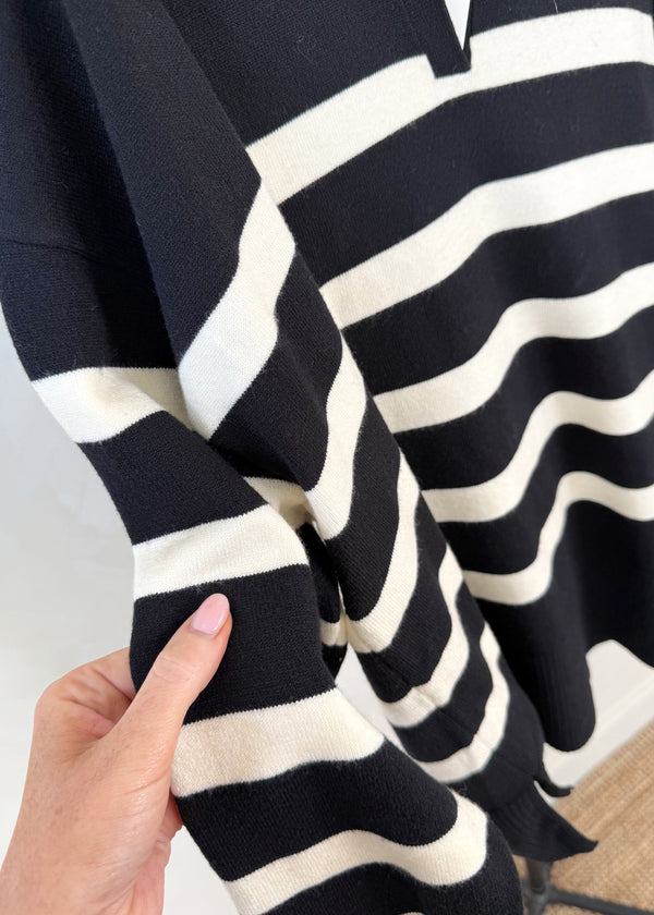 Tabo striped knit - black