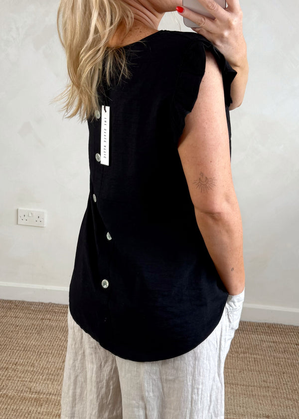Kiki Frill top - black