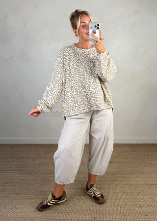 Perfect sweater - mocha/cream leopard