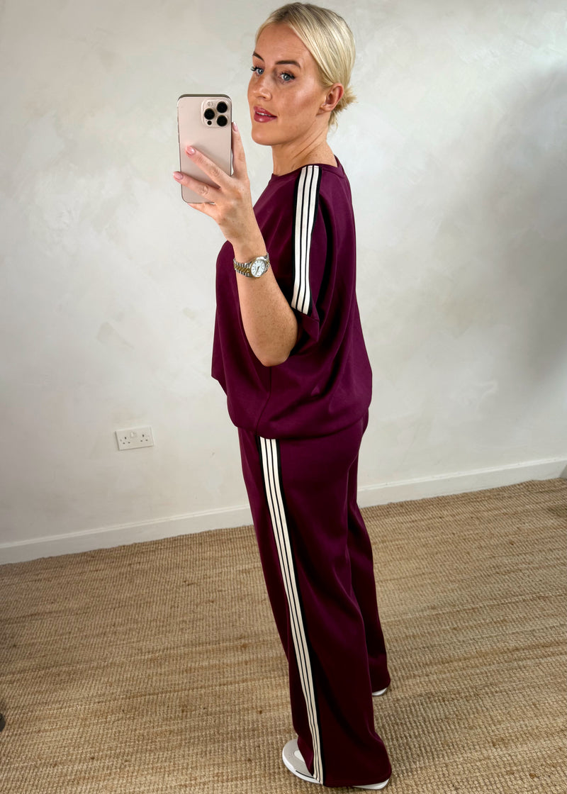 Gigi striped sweater - damson