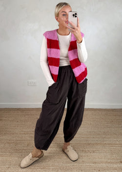 Hal striped knit - pink/red