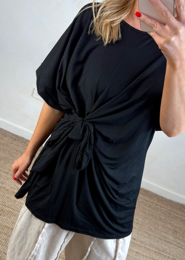 Jane tie top - black