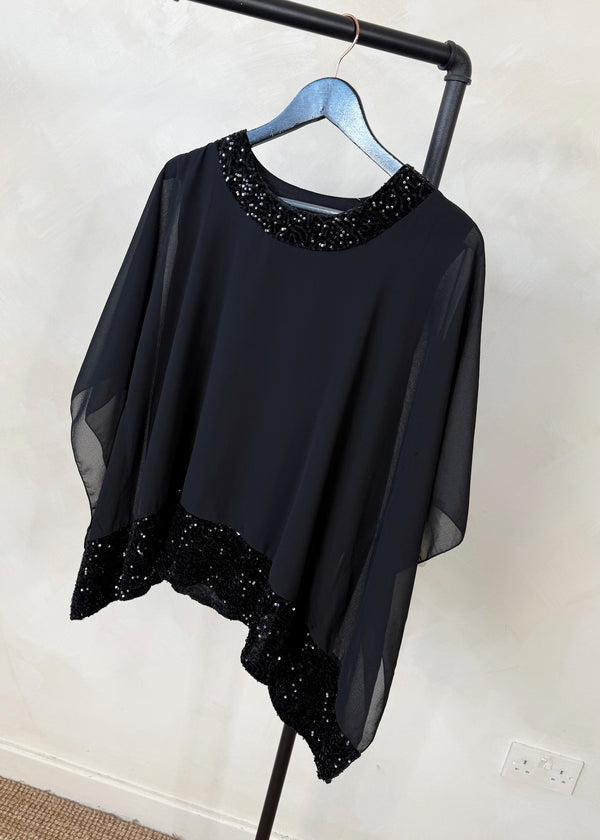 Dasher sequin blouse - black
