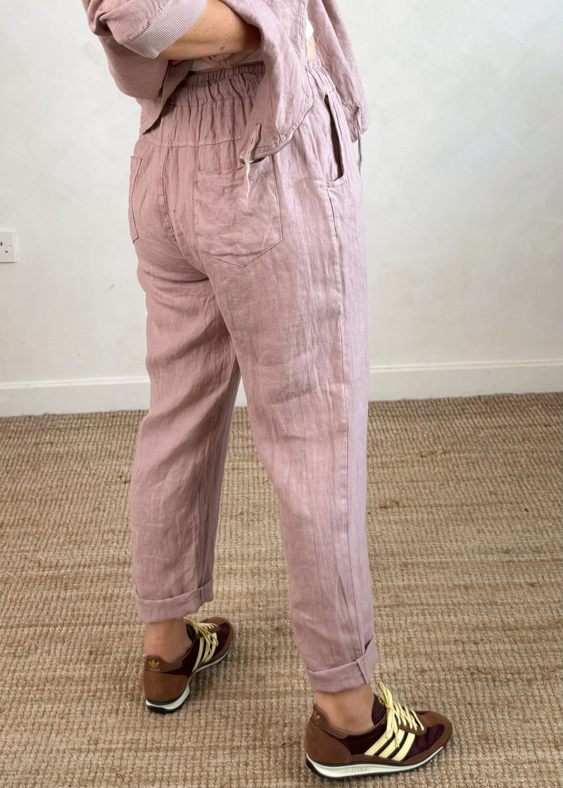 Milos linen trouser - blush