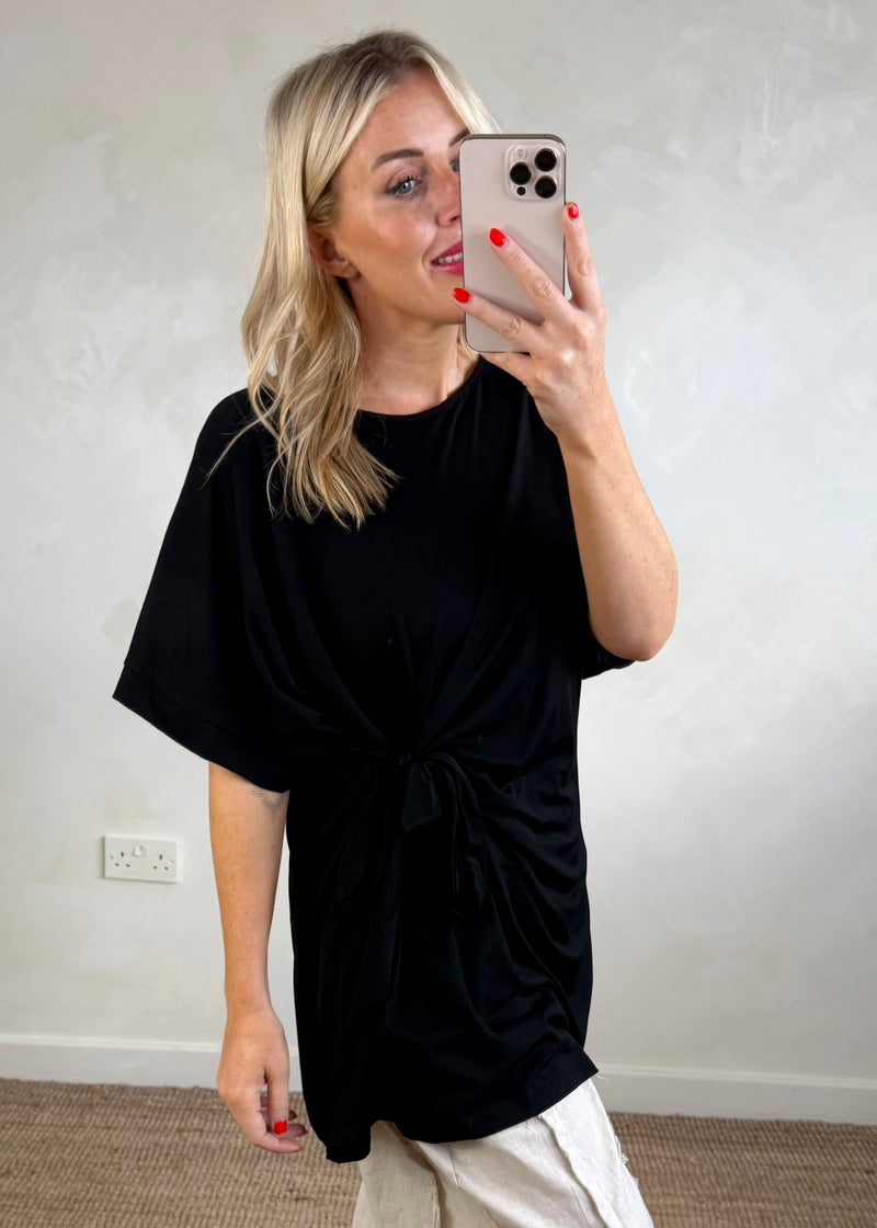 Jane tie top - black