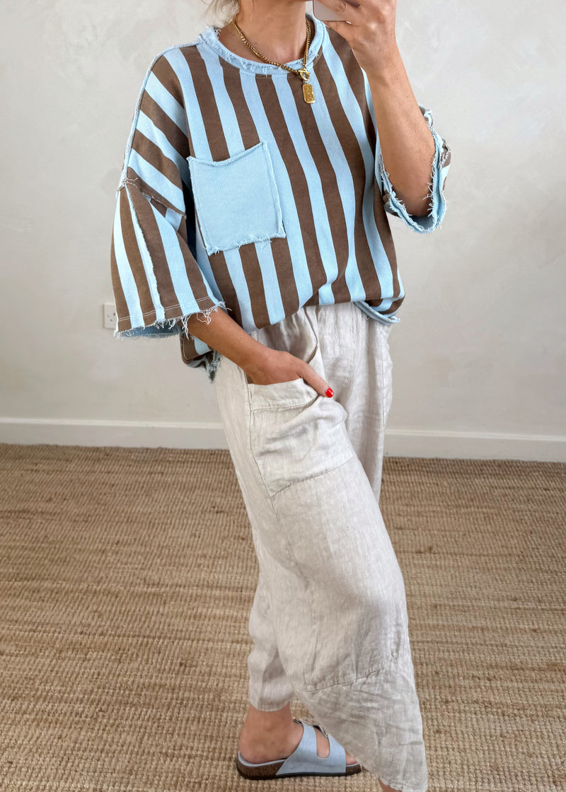 Romie striped sweater - brown/blue