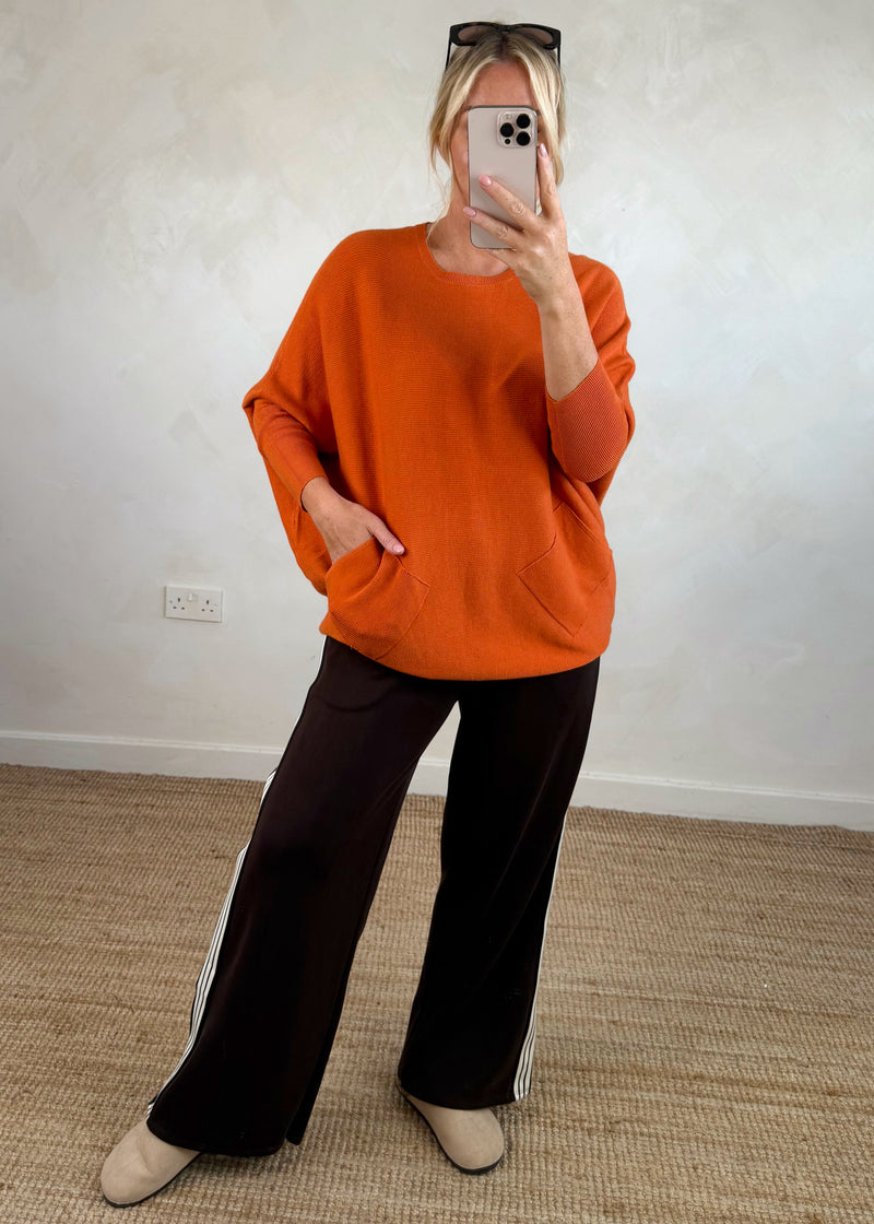 Ingrid pocket knit - pumpkin