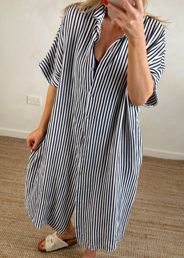 Lavinia striped dress - navy