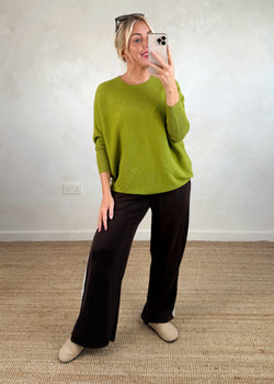 Ingrid pocket knit - pistachio