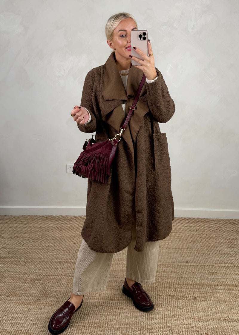 Kim throw on jacket - chocolate