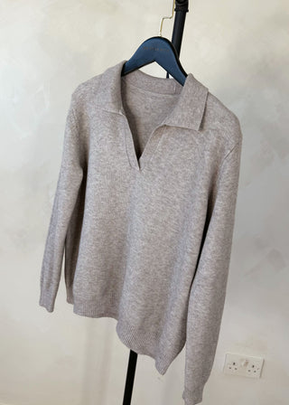 Bonnie collared knit - Light mocha