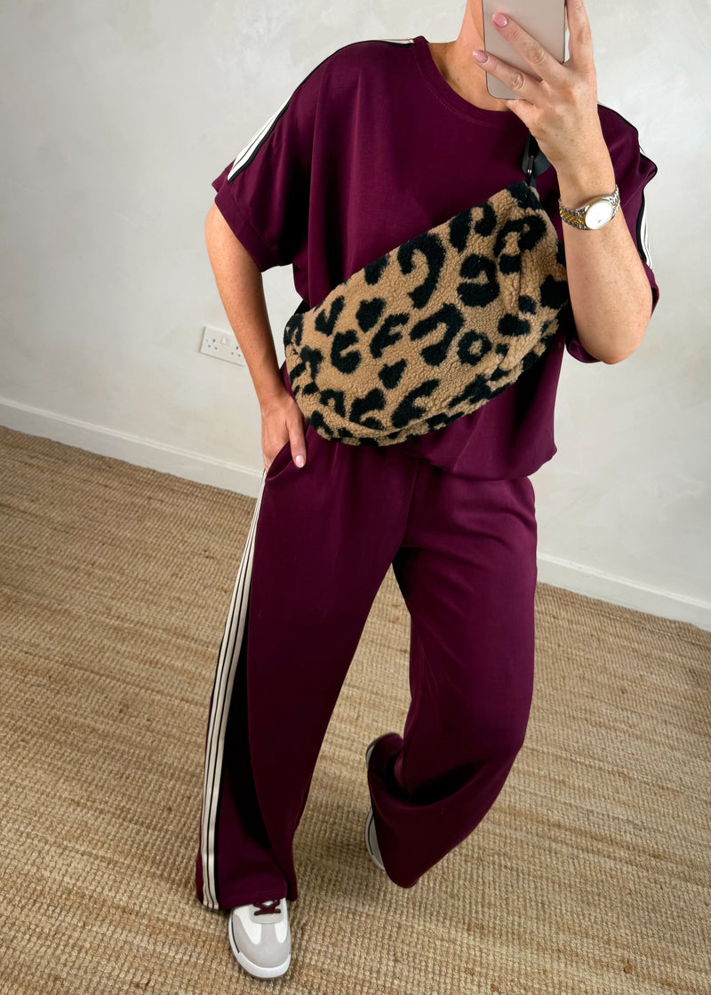 Carly Striped jogger - damson