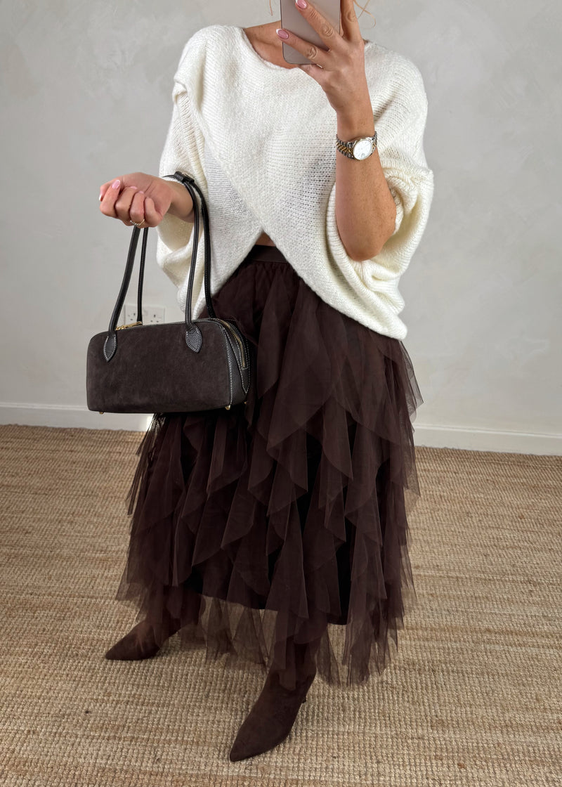 Anais cross front knit - cream