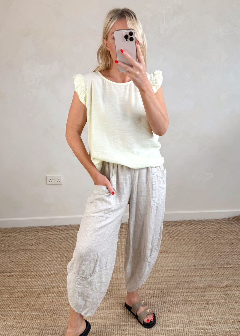 Kiki Frill top - lemon sorbet