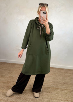 Kent longline hoodie - Khaki