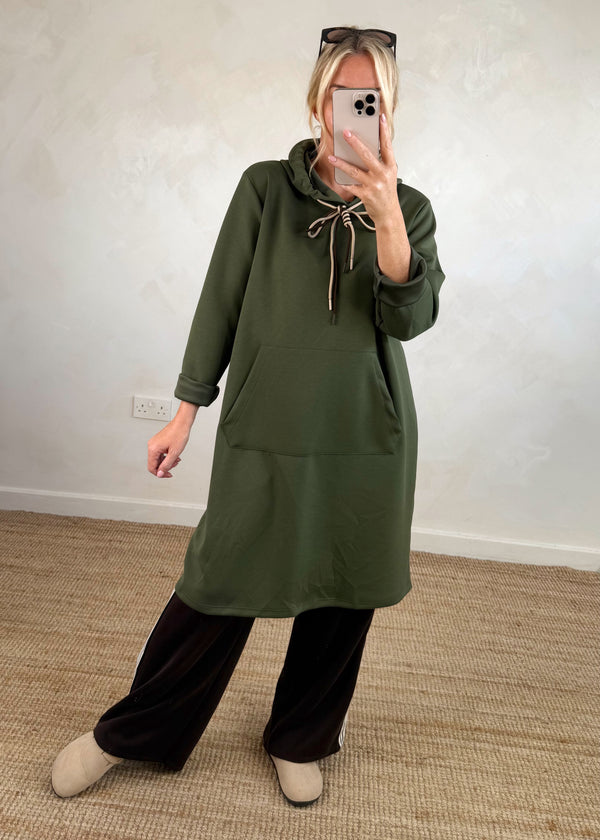 Kent longline hoodie - Khaki