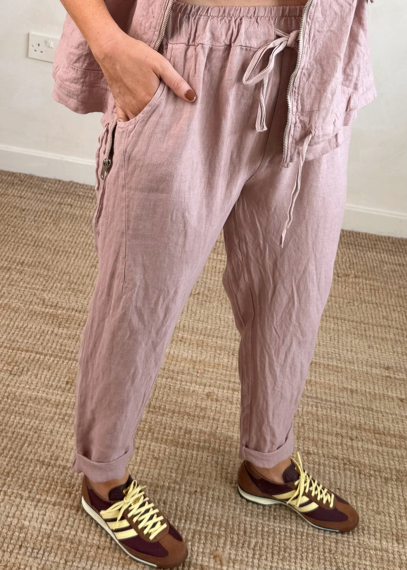 Milos linen trouser - blush
