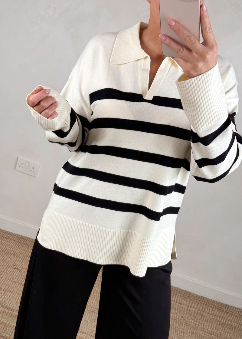 Tabo striped knit - navy