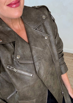 Muse Biker jacket - mushroom