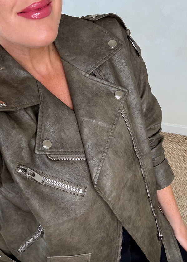 Muse Biker jacket - mushroom