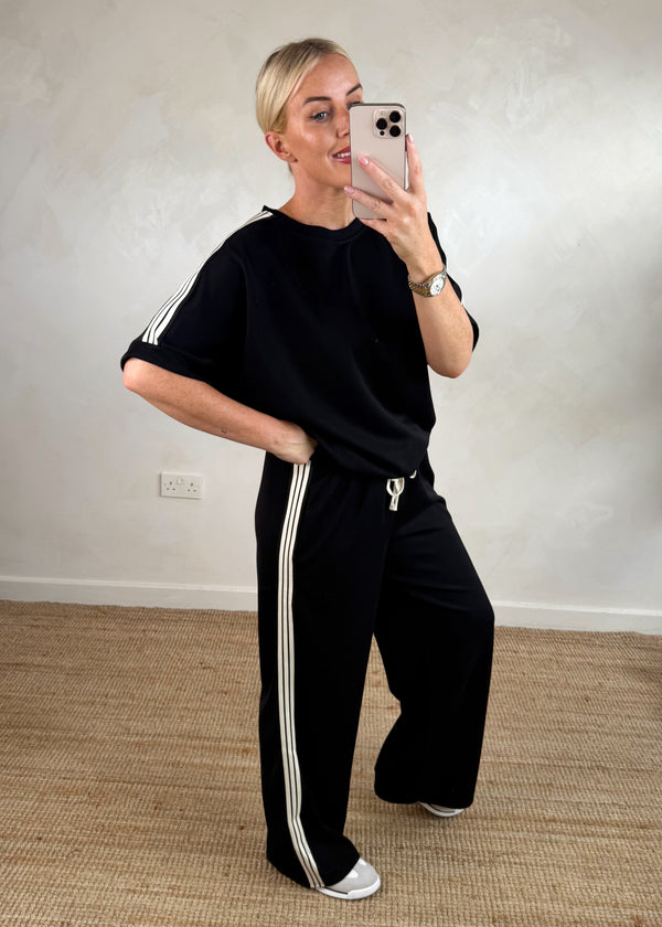 Gigi striped sweater - black