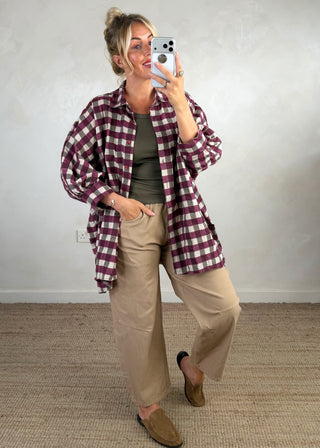 Raye check shirt - Merlot