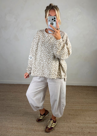 Perfect sweater - mocha/cream leopard