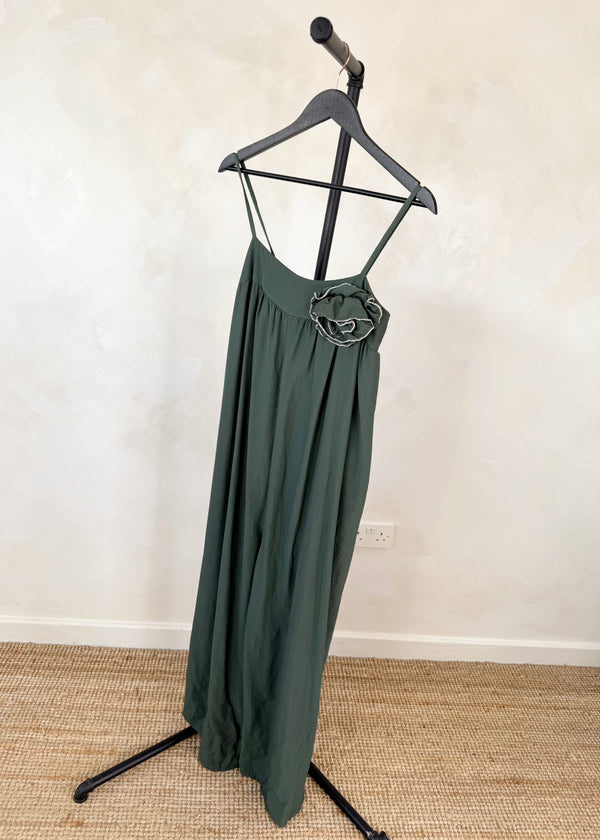Corsage jumpsuit - khaki