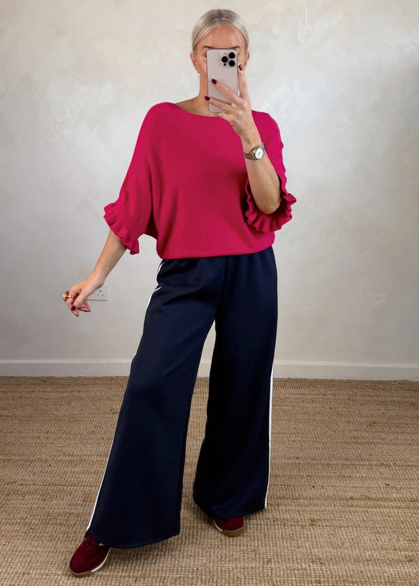 Maddie frill knit - hot pink
