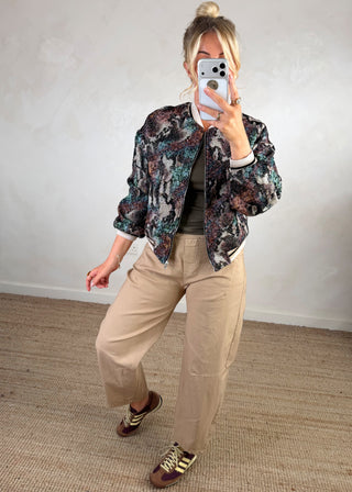 Jacquard bomber jacket