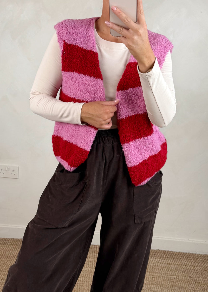 Hal striped knit - pink/red