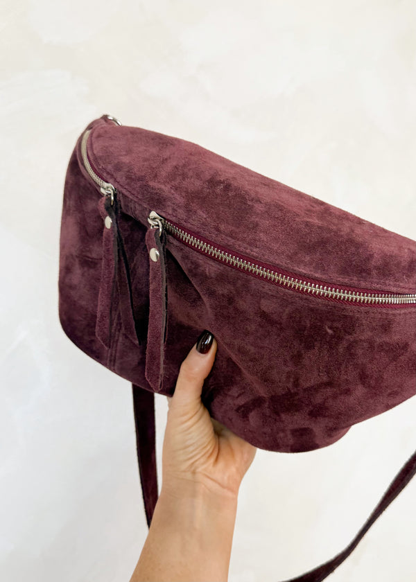 Suede Tori sling bag - merlot