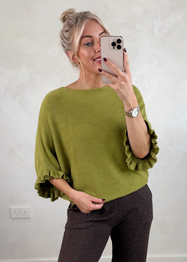 Maddie frill knit - pistachio